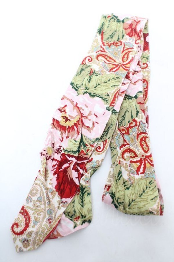 画像1: INGEBORG / ペイズリー&フラワー柄大判スカーフ  赤 Y-26-02-09-016-LO-ZA-SZ-ZY (1)