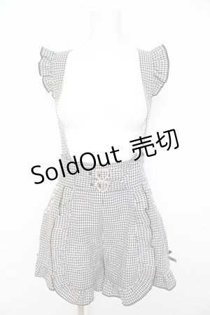 画像: LIZ LISA / サスペンダー付きショートパンツ  白×黒 Y-26-02-09-152-LO-PA-SZ-ZS