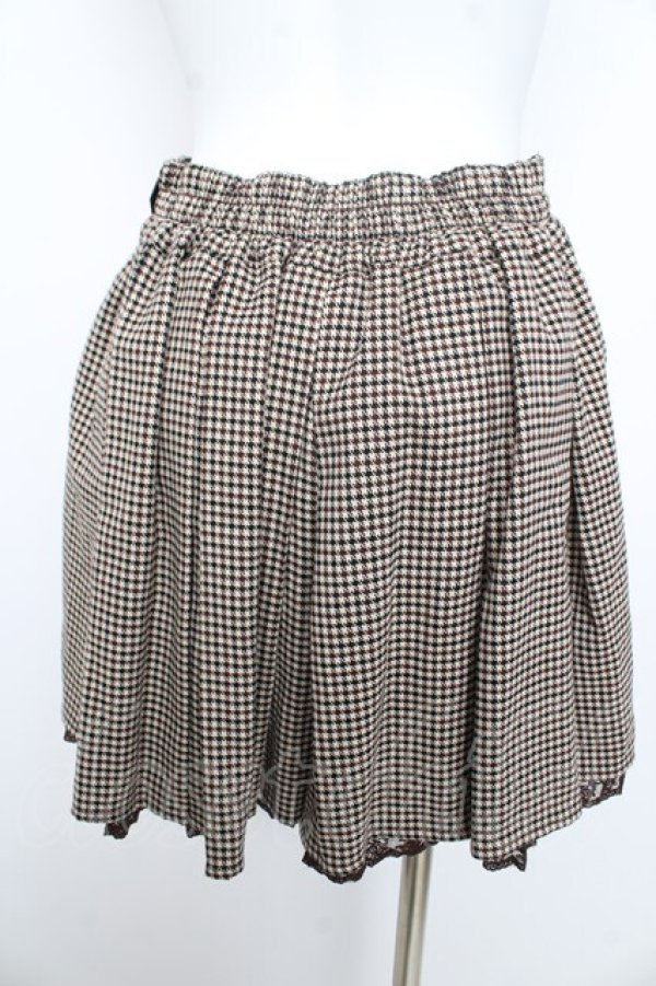 画像2: axes femme POETIQUE / バックル使いチェック柄キュロットスカート  茶 Y-26-02-09-153-AX-PA-SZ-ZY (2)