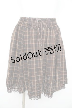画像: axes femme / チェックスカート  茶 Y-26-02-09-154-AX-SK-SZ-ZY