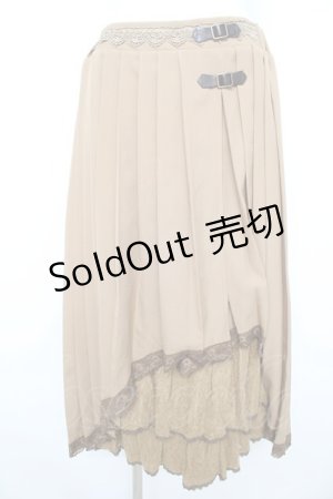 画像: axes femme / アシメプリーツロングスカート  ベージュ Y-26-02-09-155-AX-SK-SZ-ZY