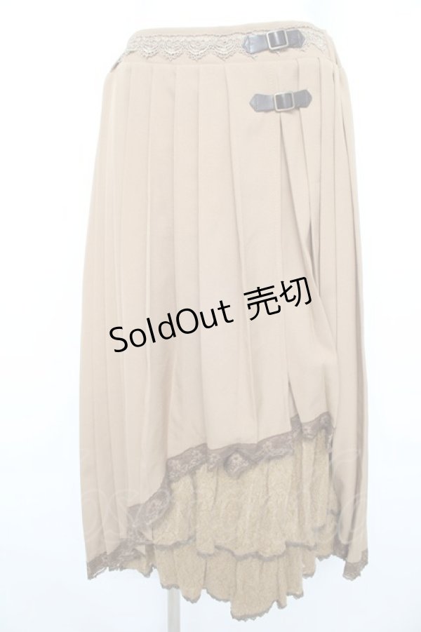 画像1: axes femme / アシメプリーツロングスカート  ベージュ Y-26-02-09-155-AX-SK-SZ-ZY (1)