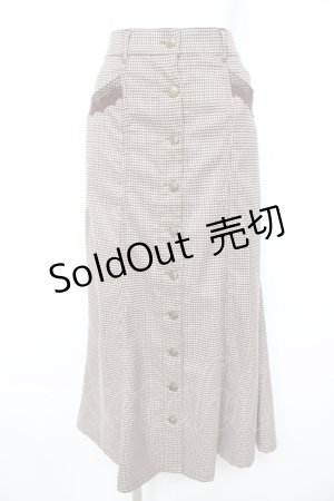 画像: axes femme / センターボタンマーメイドスカート  ブラウン Y-26-02-09-156-AX-PA-SZ-ZT147