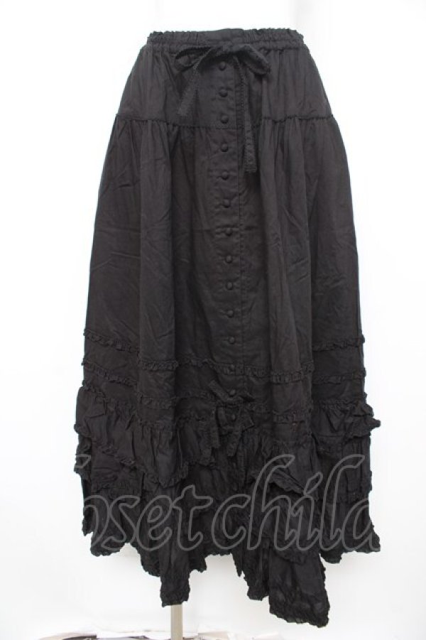 画像1: PINK HOUSE / ローンフリルスカート F 黒 Y-26-02-09-158-LO-SK-SZ-ZY (1)