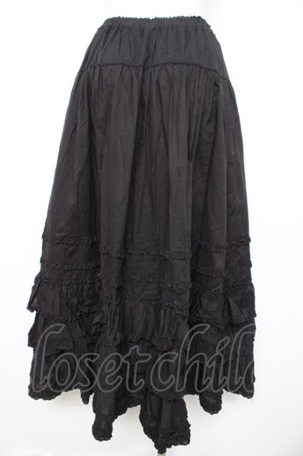 画像2: PINK HOUSE / ローンフリルスカート F 黒 Y-26-02-09-158-LO-SK-SZ-ZY (2)
