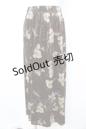 画像: axes femme / ベロア花柄スカート M 茶 Y-26-02-09-159-AX-SK-SZ-ZT0215N