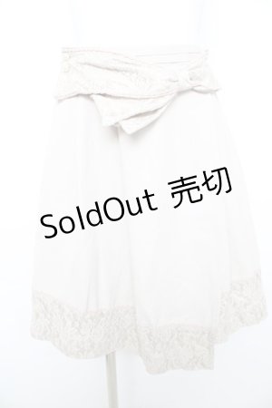 画像: axes femme / レースリボンラップ風スカート M ベージュ Y-26-02-09-160-AX-SK-SZ-ZI