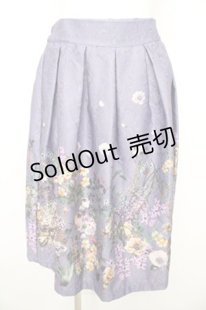 画像: axes femme / 花プリントジャガードスカート M ラベンダー Y-26-02-09-162-AX-SK-SZ-ZS