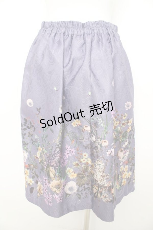 画像2: axes femme / 花プリントジャガードスカート M ラベンダー Y-26-02-09-162-AX-SK-SZ-ZS (2)