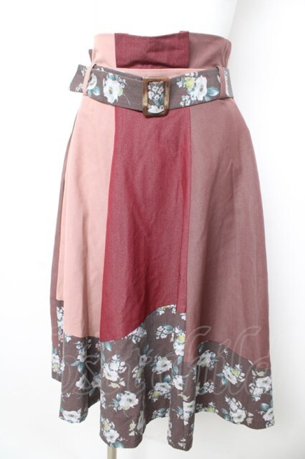 画像1: axes femme / パッチワークスカート M ピンク Y-26-02-09-166-AX-SK-SZ-ZY (1)