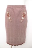 画像1: axes femme / 刺繍入りタイトスカート M ワイン Y-26-02-09-167-AX-SK-SZ-ZY (1)