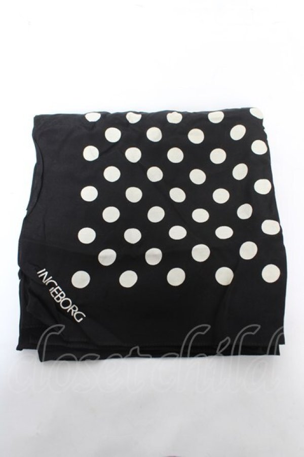 画像1: INGEBORG / 水玉大判ストール  黒 Y-26-02-09-023-LO-ZA-SZ-ZY (1)