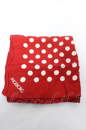画像: INGEBORG / 水玉大判ストール  赤 Y-26-02-09-024-LO-ZA-SZ-ZY