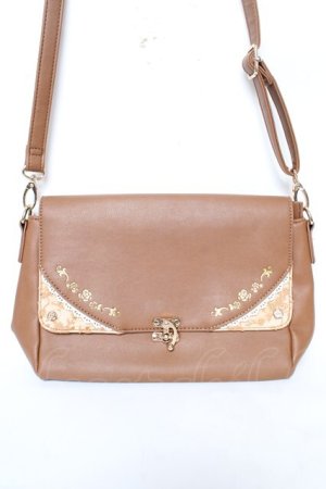 画像: axes femme / 切替フラップショルダーバッグ  茶 Y-26-02-09-028-AX-BG-SZ-ZY