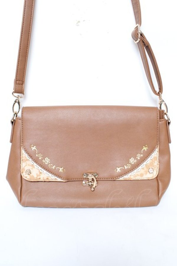 画像1: axes femme / 切替フラップショルダーバッグ  茶 Y-26-02-09-028-AX-BG-SZ-ZY (1)