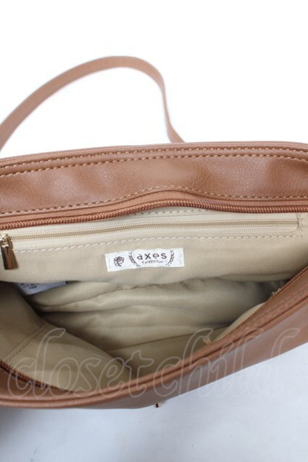 画像4: axes femme / 切替フラップショルダーバッグ  茶 Y-26-02-09-028-AX-BG-SZ-ZY (4)