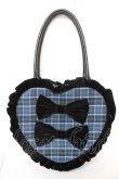 画像1: axes femme kawaii / タータンチェックハートバッグ  青 Y-26-02-09-033-AX-BG-SZ-ZY (1)