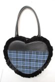 画像2: axes femme kawaii / タータンチェックハートバッグ  青 Y-26-02-09-033-AX-BG-SZ-ZY (2)
