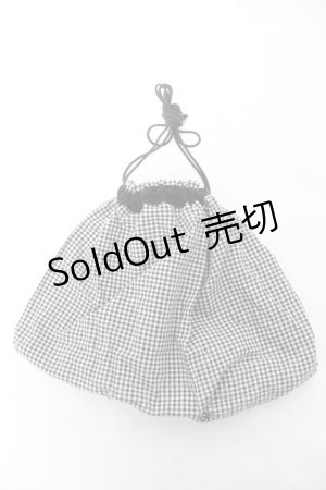 画像: PINK HOUSE / ギンガム巾着  黒 Y-26-02-09-041-LO-ZA-SZ-ZY