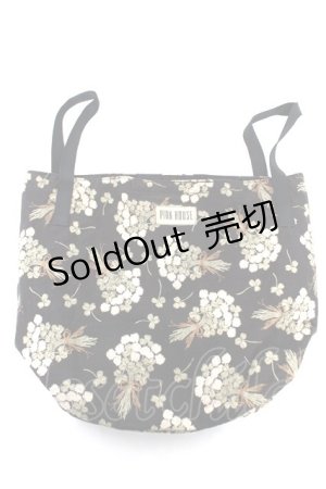 画像: PINK HOUSE / シロツメクサ柄バケツバッグ  黒 Y-26-02-09-042-LO-BG-SZ-ZY