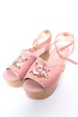 画像1: axes femme / バラ刺繍木底風サンダル L ピンク Y-26-02-09-044-AX-SH-SZ-ZY (1)