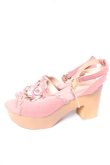 画像2: axes femme / バラ刺繍木底風サンダル L ピンク Y-26-02-09-044-AX-SH-SZ-ZY (2)
