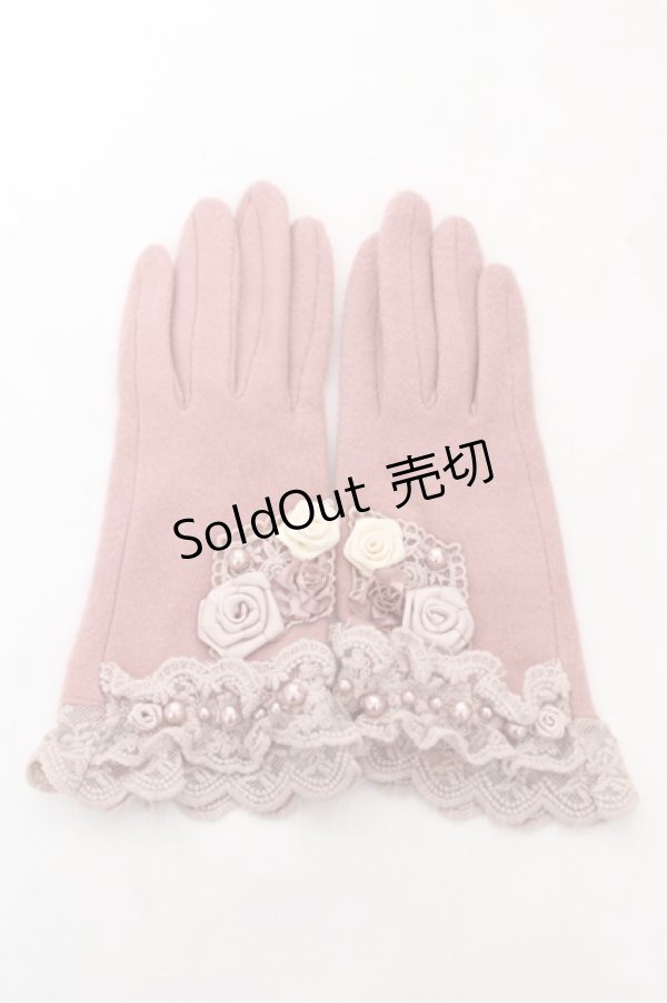 画像1: axes femme / 巻きバラ手袋  ピンク Y-26-02-11-007-AX-ZA-SZ-ZY (1)