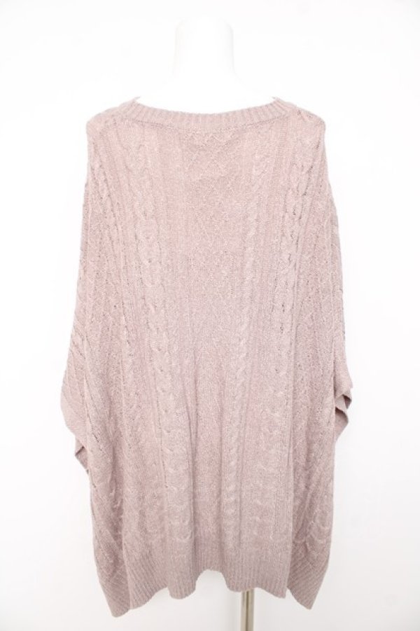 画像2: axes femme / 透かし編みニットポンチョ F ピンク Y-26-02-11-040-AX-TO-SZ-ZY (2)