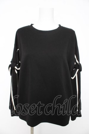 画像: axes femme / 袖リボンカットソー  黒 Y-26-02-11-043-AX-TO-SZ-ZY