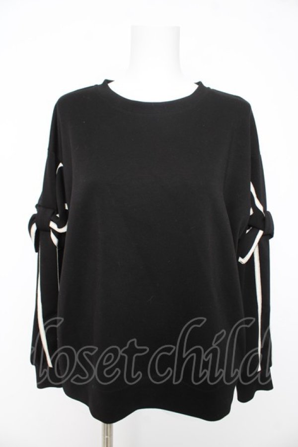 画像1: axes femme / 袖リボンカットソー  黒 Y-26-02-11-043-AX-TO-SZ-ZY (1)