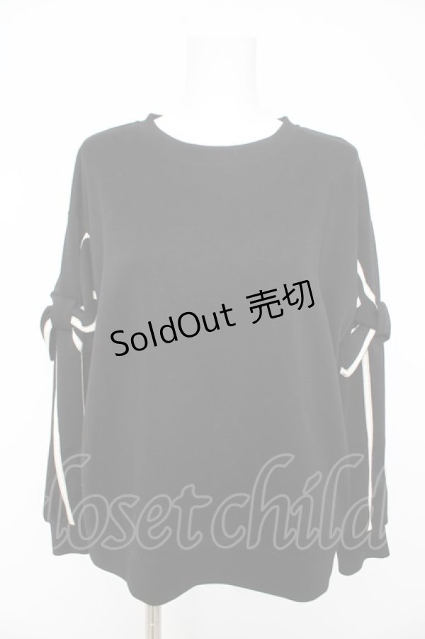 画像1: axes femme / 袖リボンカットソー  黒 Y-26-02-11-043-AX-TO-SZ-ZS (1)