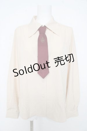 画像: Fi.n.t / ネクタイツキビッグカラーシャツ  生成り Y-26-02-11-046-CA-BL-SZ-ZS