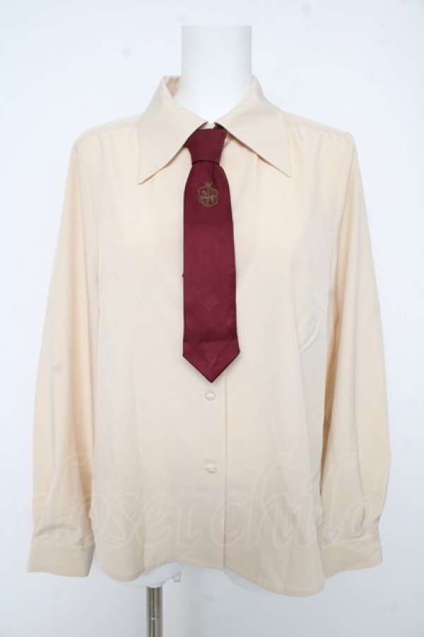 画像1: Fi.n.t / ネクタイツキビッグカラーシャツ  生成り Y-26-02-11-046-CA-BL-SZ-ZY (1)