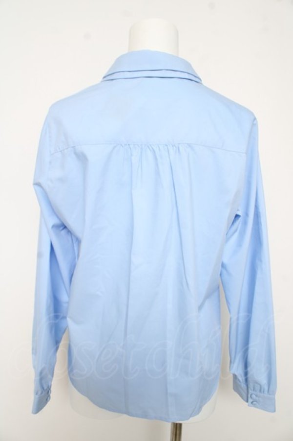 画像2: Fi.n.t / エッフェルトウロゴ刺繍ダブルカラーシャツ  サックス Y-26-02-11-047-CA-BL-SZ-ZY (2)