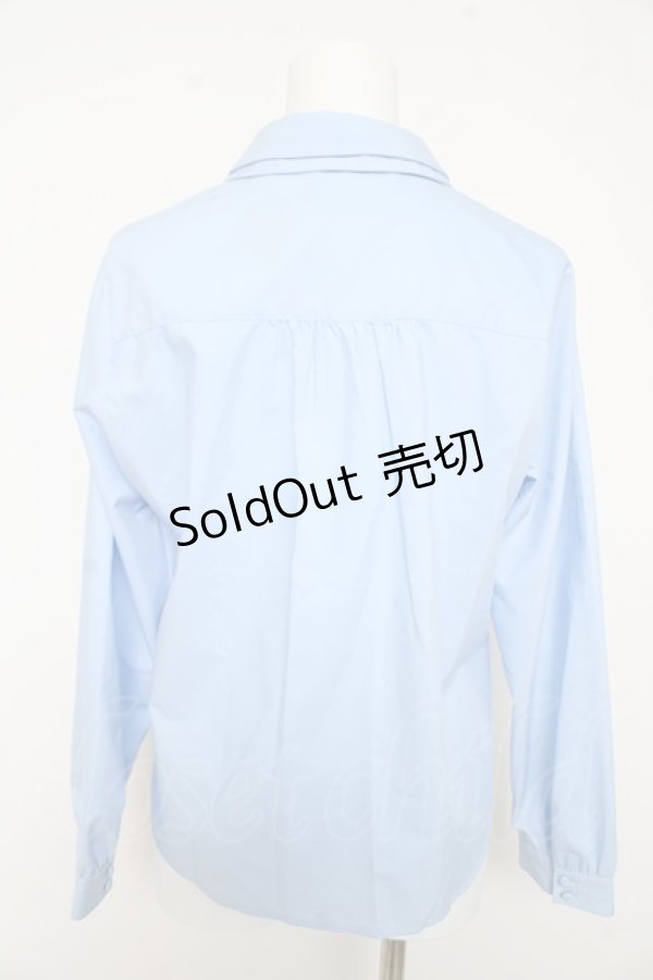 画像2: Fi.n.t / エッフェルトウロゴ刺繍ダブルカラーシャツ  サックス Y-26-02-11-047-CA-BL-SZ-ZY (2)