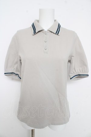 画像: Fi.n.t / リボンタイツキラインイリポロシャツ  グレー Y-26-02-11-048-CA-TO-SZ-ZY