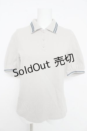 画像: Fi.n.t / リボンタイツキラインイリポロシャツ  グレー Y-26-02-11-048-CA-TO-SZ-ZS