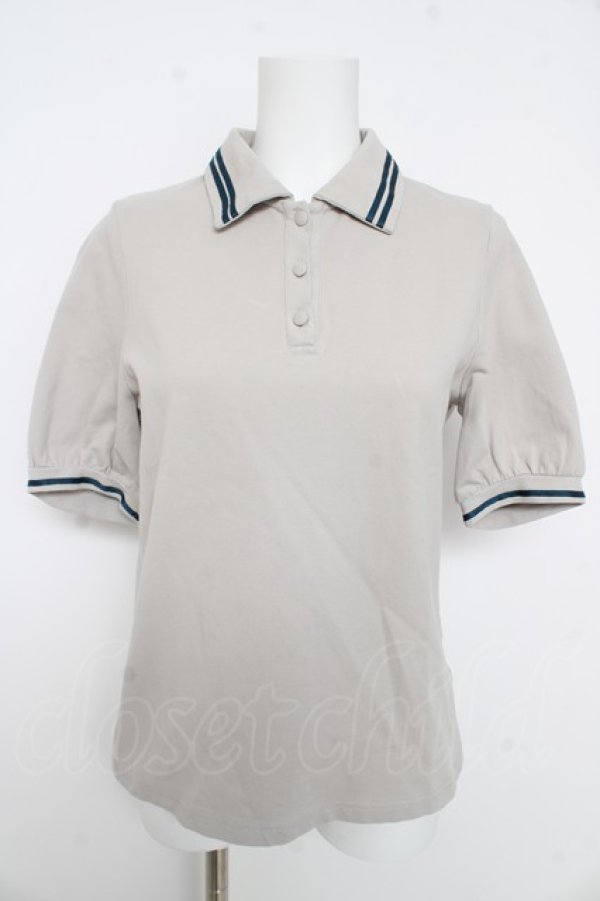 画像1: Fi.n.t / リボンタイツキラインイリポロシャツ  グレー Y-26-02-11-048-CA-TO-SZ-ZY (1)