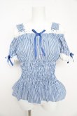 画像1: Angelic Pretty / Lovelyオフショルダーブラウス(ストライプ)  ブルー Y-26-02-11-050-AP-BL-AS-ZY (1)