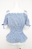 画像2: Angelic Pretty / Lovelyオフショルダーブラウス(ストライプ)  ブルー Y-26-02-11-050-AP-BL-AS-ZY (2)