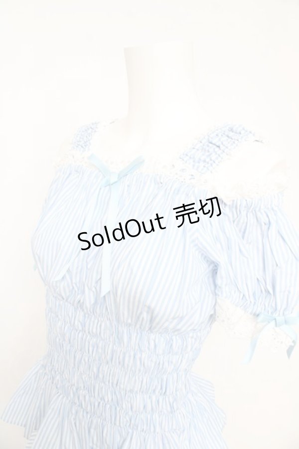 画像3: Angelic Pretty / Lovelyオフショルダーブラウス(ストライプ)  サックス Y-26-02-11-051-AP-BL-AS-ZY (3)