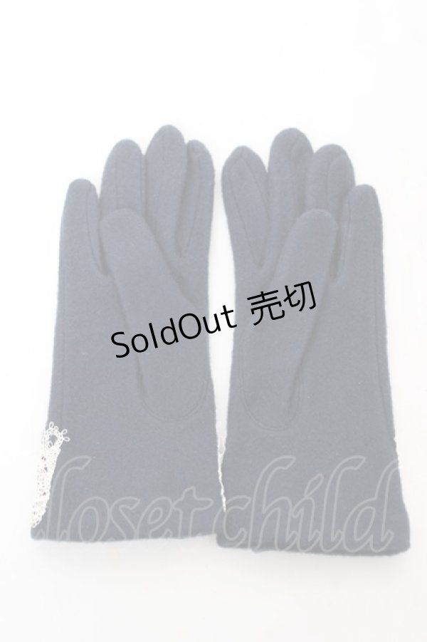 画像2: axes femme / バラリボン手袋  紺 Y-26-02-11-008-AX-ZA-SZ-ZY (2)