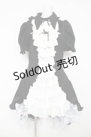 画像: MARBLE / 別衿・姫袖付きドレスワンピース  黒×白 Y-26-02-11-059-GO-OP-SZ-ZY