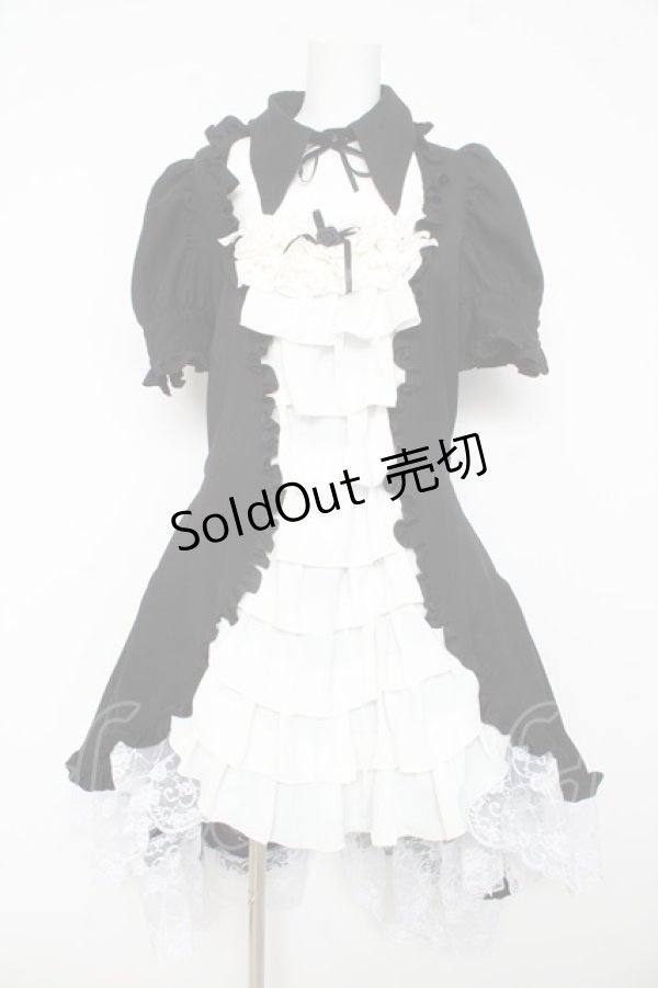 画像1: MARBLE / 別衿・姫袖付きドレスワンピース  黒×白 Y-26-02-11-059-GO-OP-SZ-ZY (1)