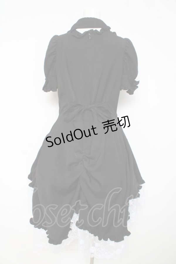 画像2: MARBLE / 別衿・姫袖付きドレスワンピース  黒×白 Y-26-02-11-059-GO-OP-SZ-ZY (2)