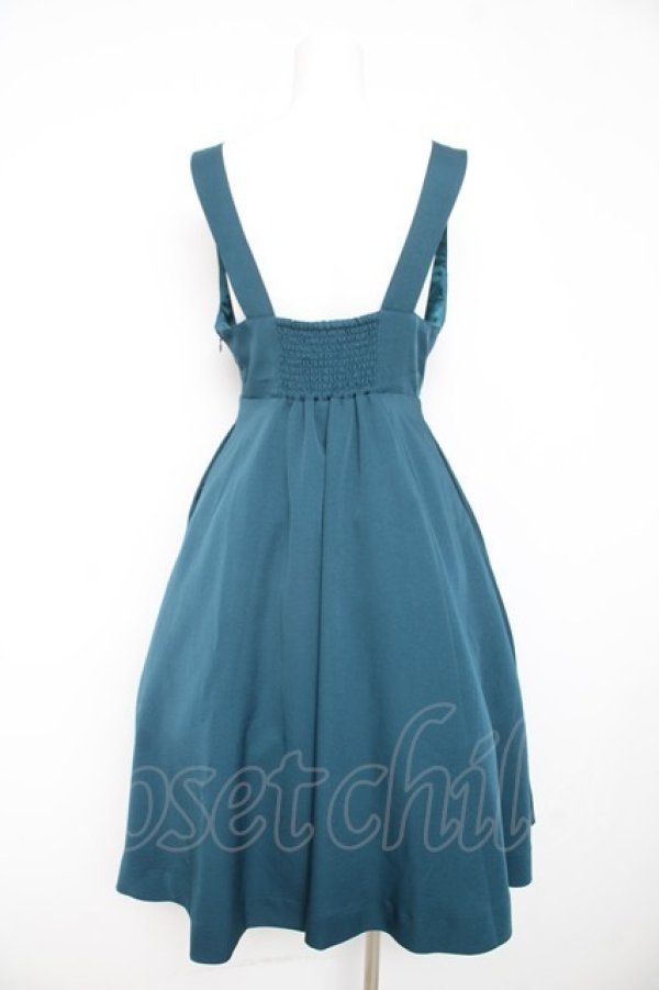 画像2: F i.n.t / チェーンビット使いディープVネックジャンパースカート  グリーン Y-26-02-11-060-CA-OP-SZ-ZY (2)