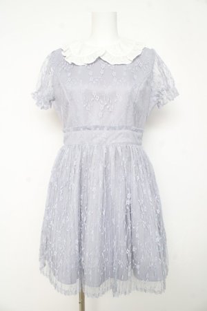 画像: Ank Rouge / プリーツレースワンピース M ブルー Y-26-02-11-062-CA-OP-SZ-ZY