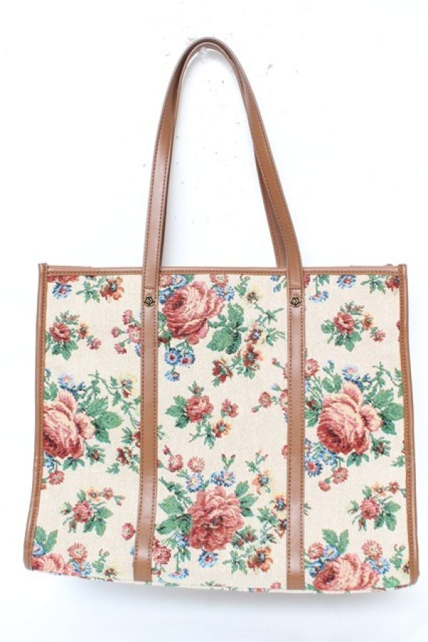 画像2: axes femme / ジャガードトートバッグ  生成り Y-26-02-11-010-AX-BG-SZ-ZY (2)