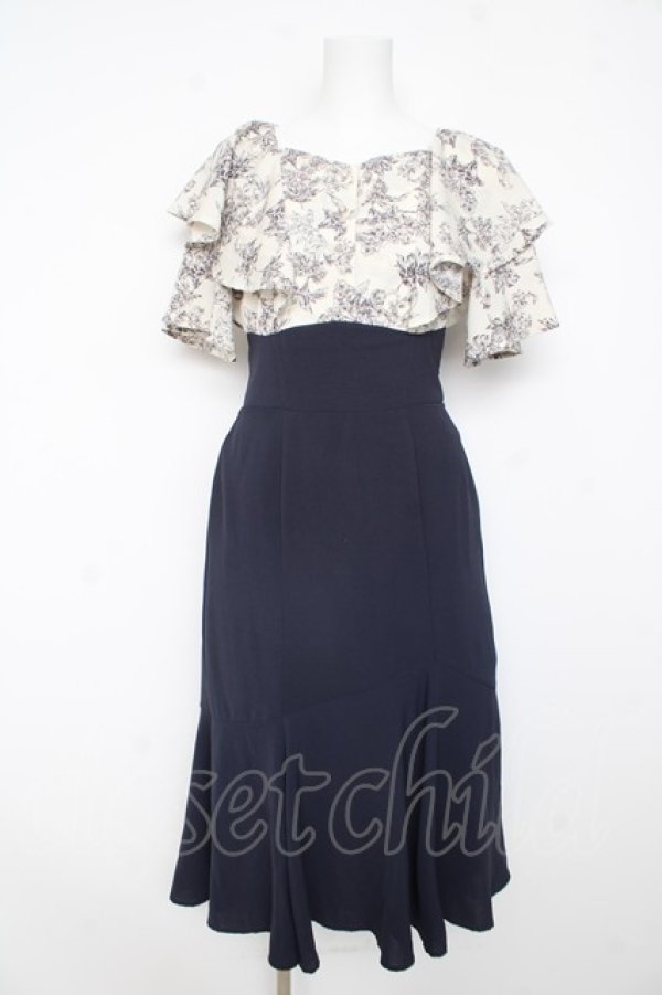 画像1: axes femme / 切替ワンピース  紺 Y-26-02-11-065-AX-OP-SZ-ZY (1)