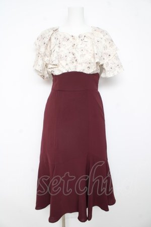 画像: axes femme / 切替ワンピース  ワイン Y-26-02-11-066-AX-OP-SZ-ZY